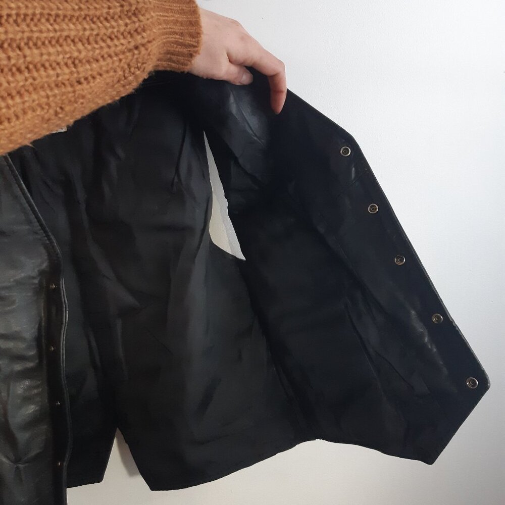Cuir Mont-Royal Vintage Genuine Leather Bolero Jacket - Slim Fit -Made in Canada - Picture 6 of 13